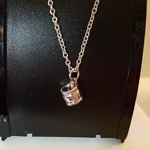 Mortor & Pestel Charm Silver Tone Necklace 18"